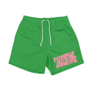 Snacktime | Mesh Shorts - Green & Pink