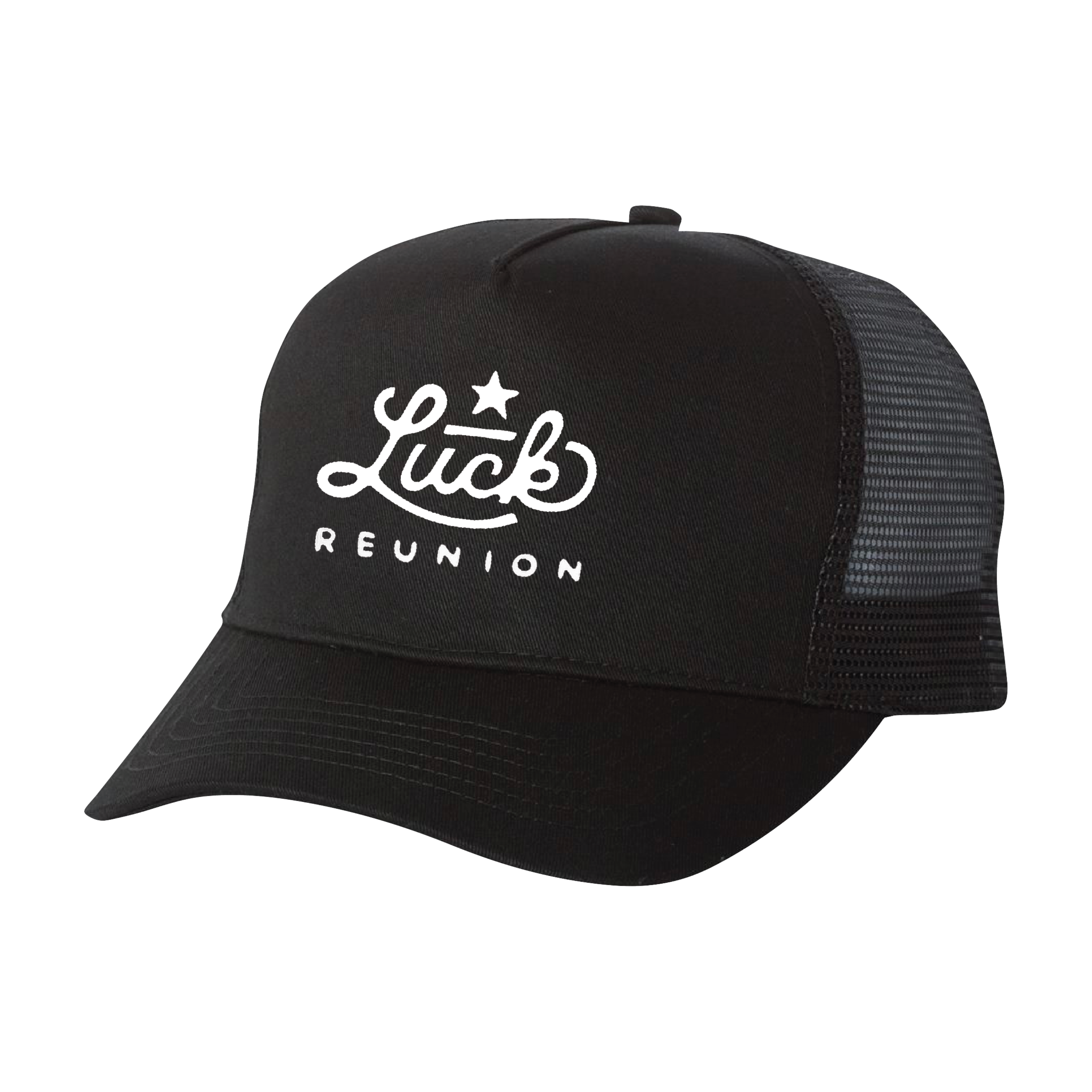 Luck Reunion | Screen Printed Trucker Hat- Black