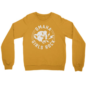 Omaha Girls Rock | Cub Crewneck Sweatshirt - Mustard
