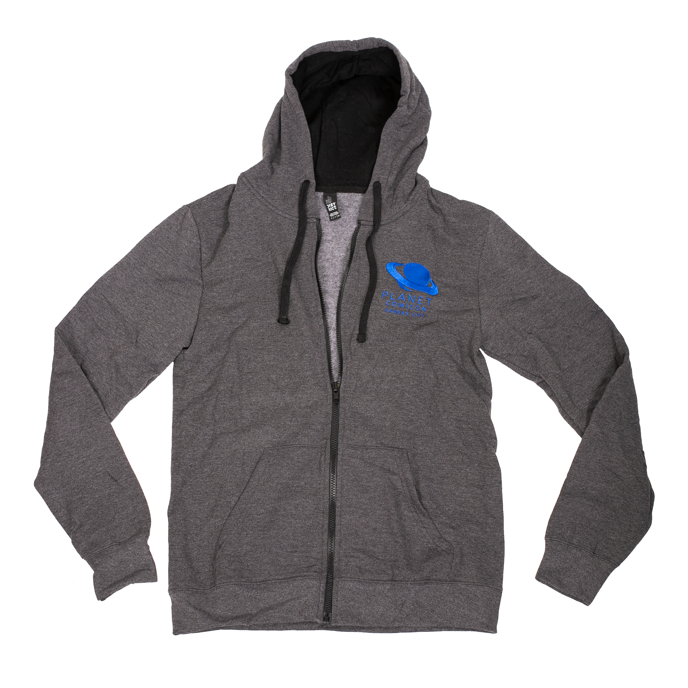 Planet Comicon | Embroidered Zip Hoodie - Grey