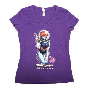 Planet Comicon | Space Girl Women's T-Shirt - Purple