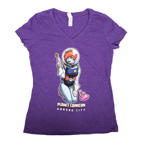 Planet Comicon | Space Girl Women's T-Shirt - Purple