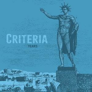 Criteria Years LP artwork is blue with a darker blue Greek/Roman scene with a large statue in front