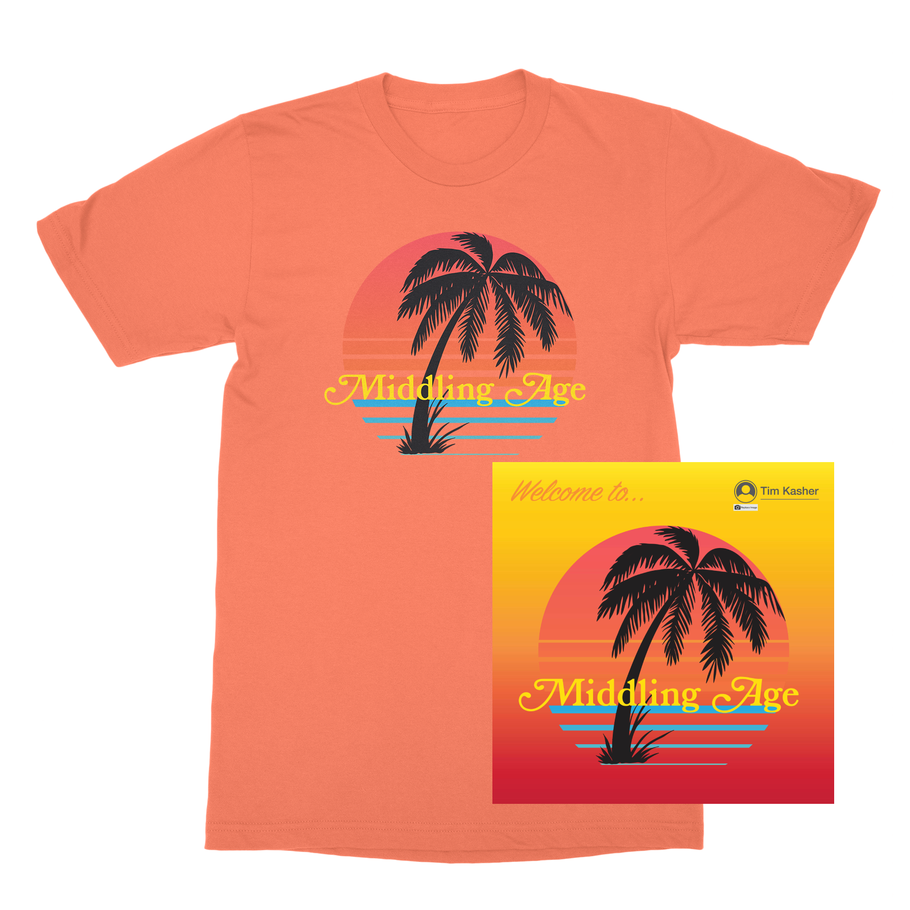 15P | Tim Kasher - Middling Age Coral T-Shirt Bundle