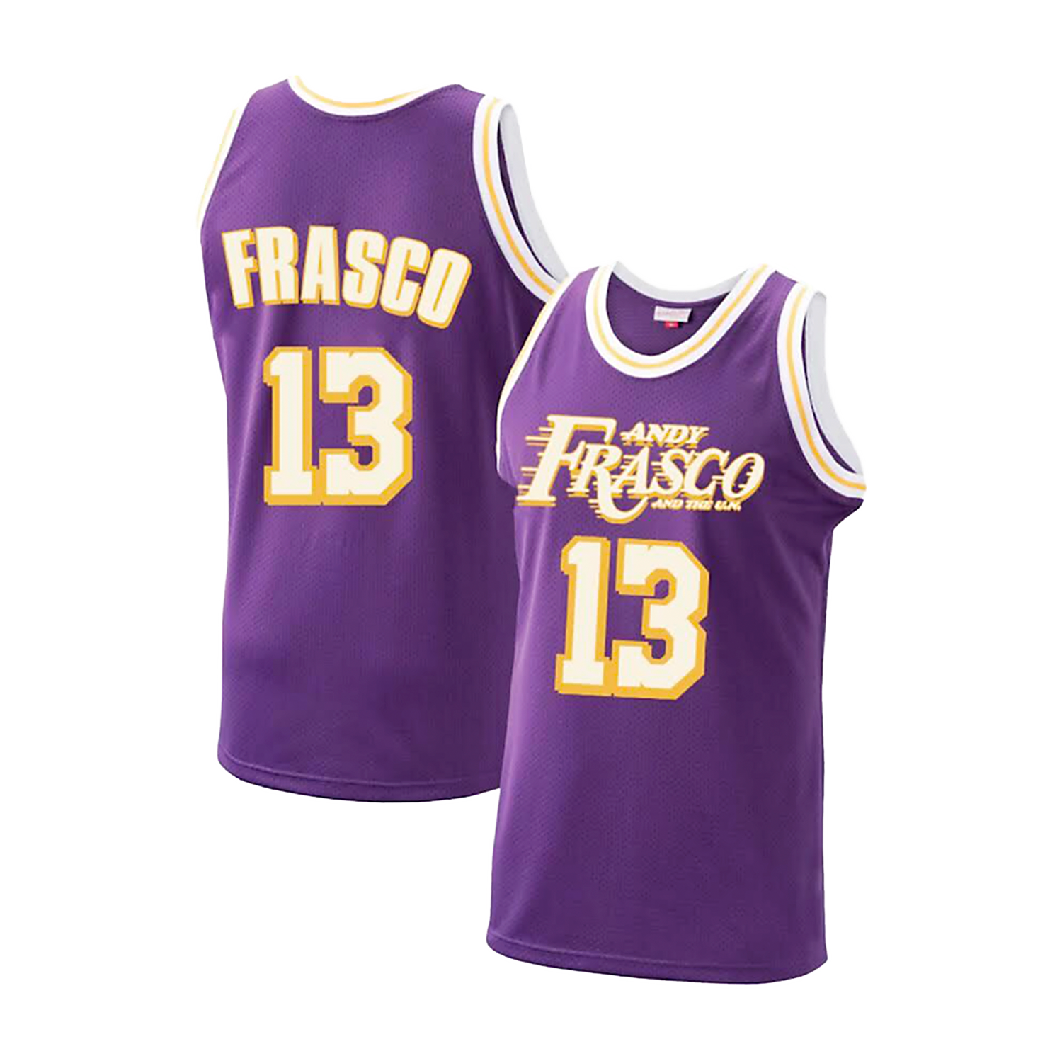 purple and white lakers jersey