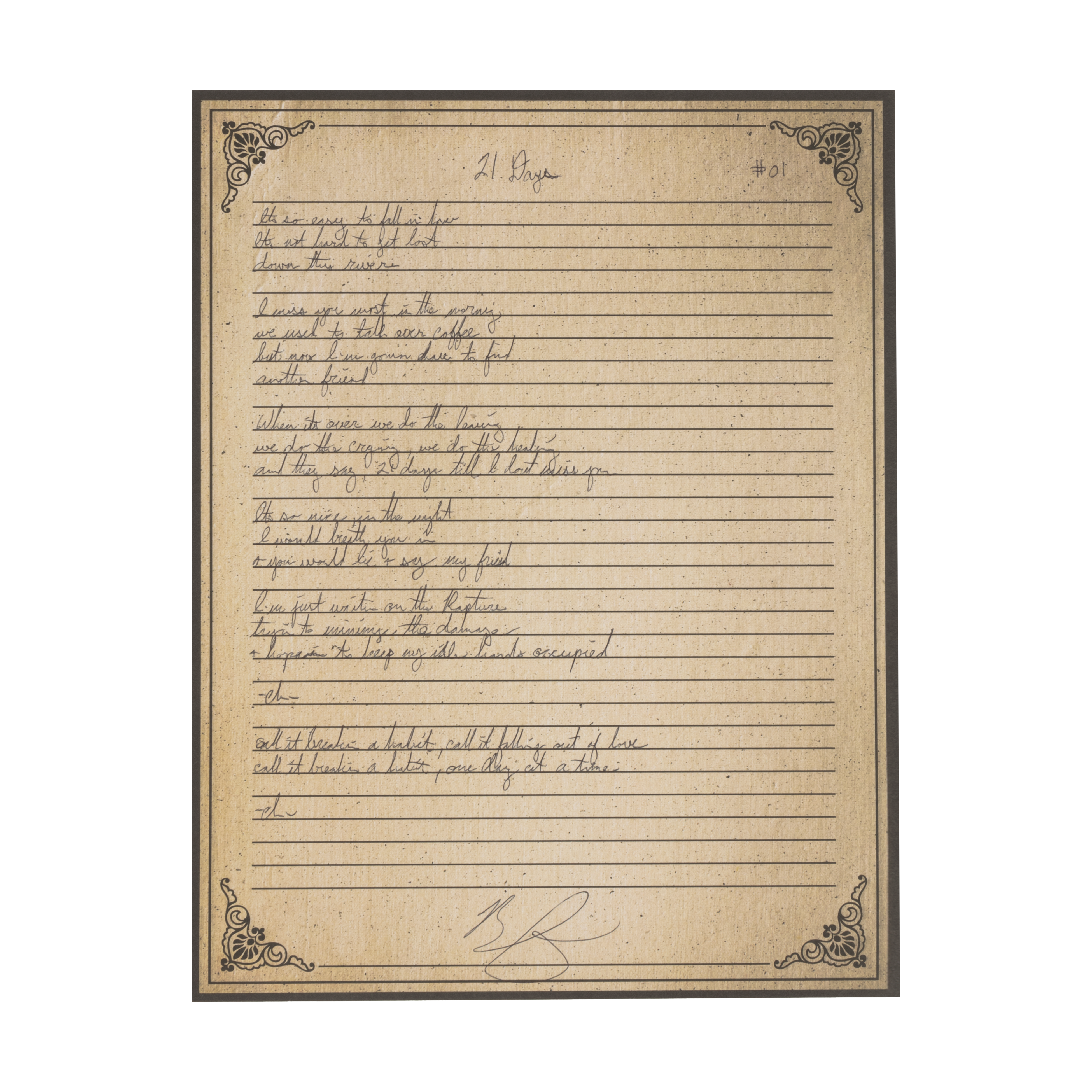 Brian Fallon | 21 Days Lyric Sheet