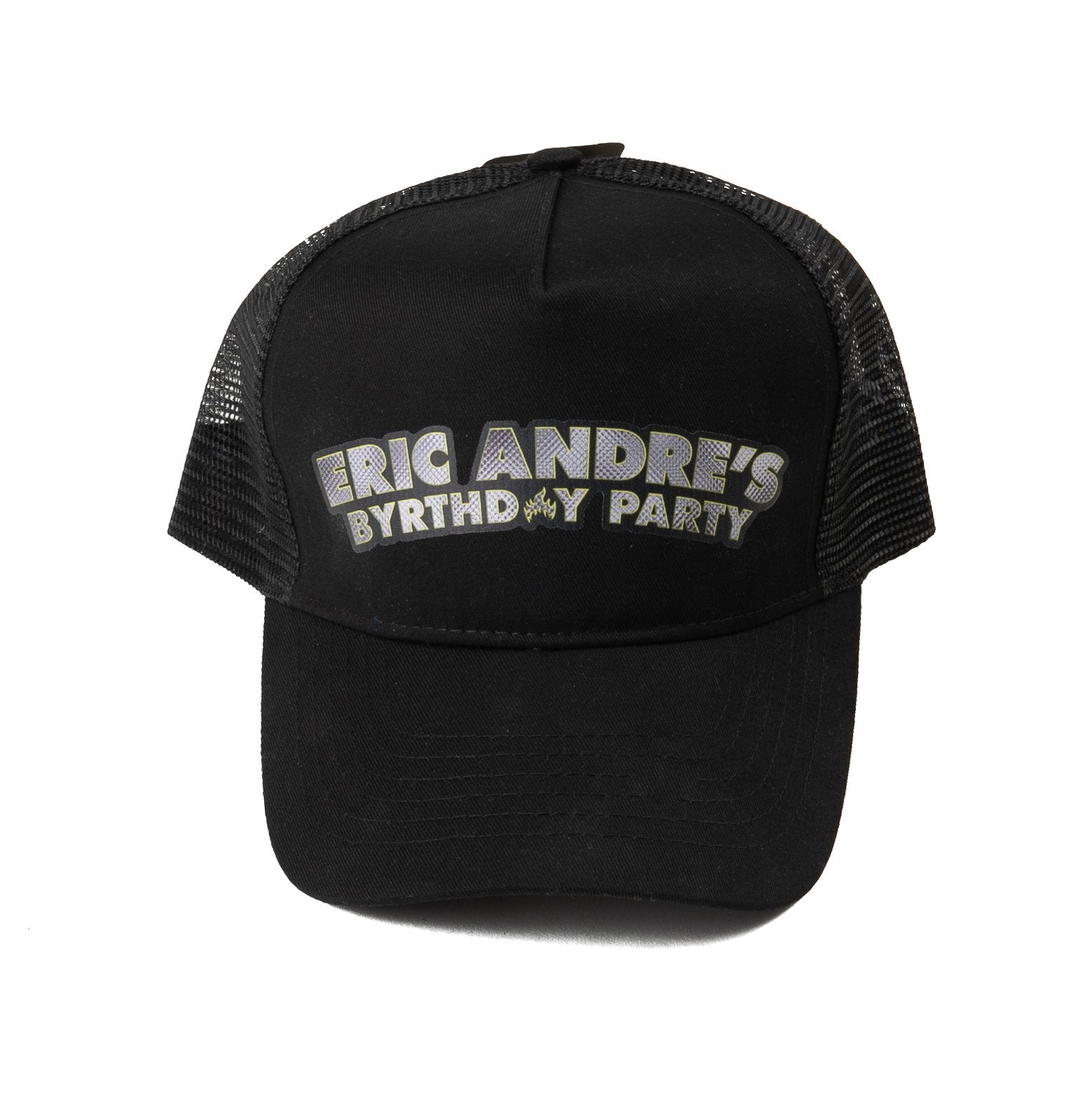 black trucker cap with eric andre birthday design