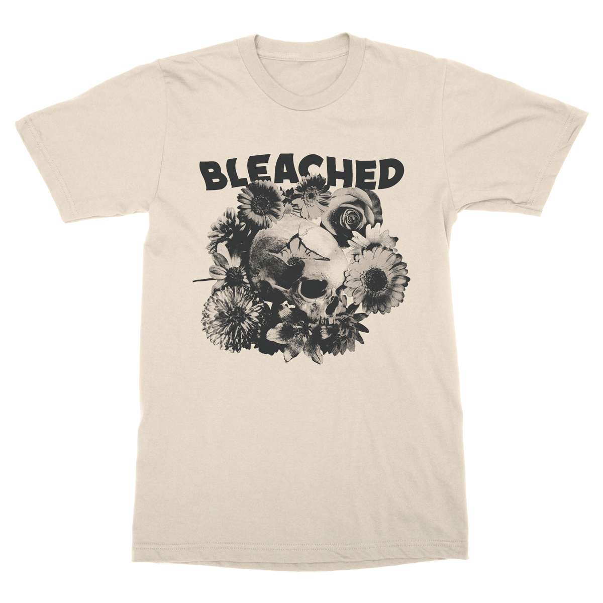 Cream, Bleached "Flower Skull" T-shirt