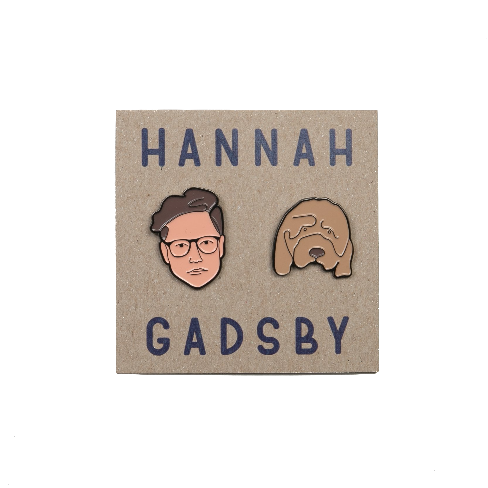 Hannah Gadsby and Douglas the Dog Enamel Pin Set