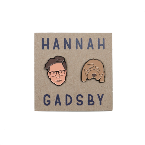 Hannah Gadsby and Douglas the Dog Enamel Pin Set