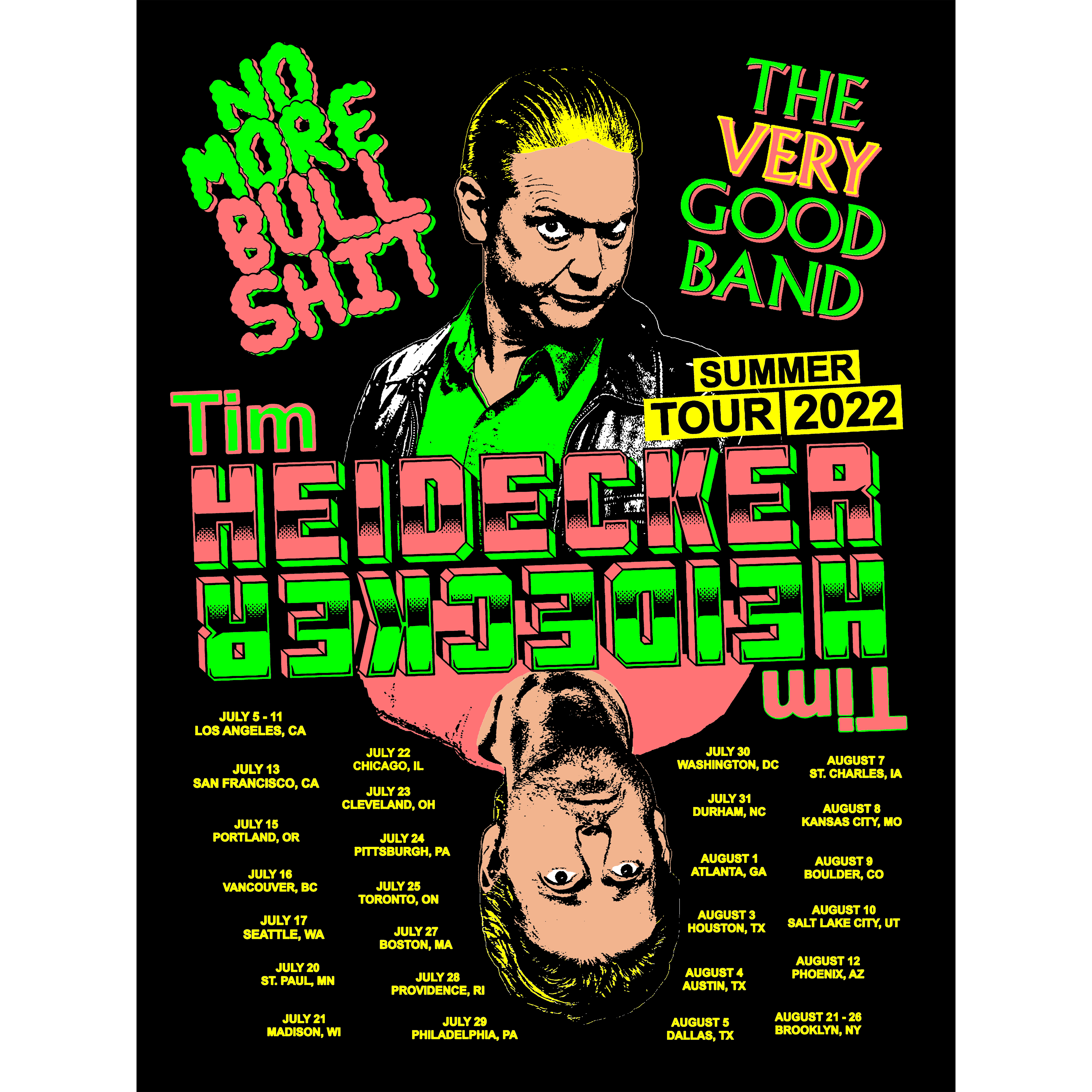 Tim Heidecker | Two Tims 2022 US Tour Poster